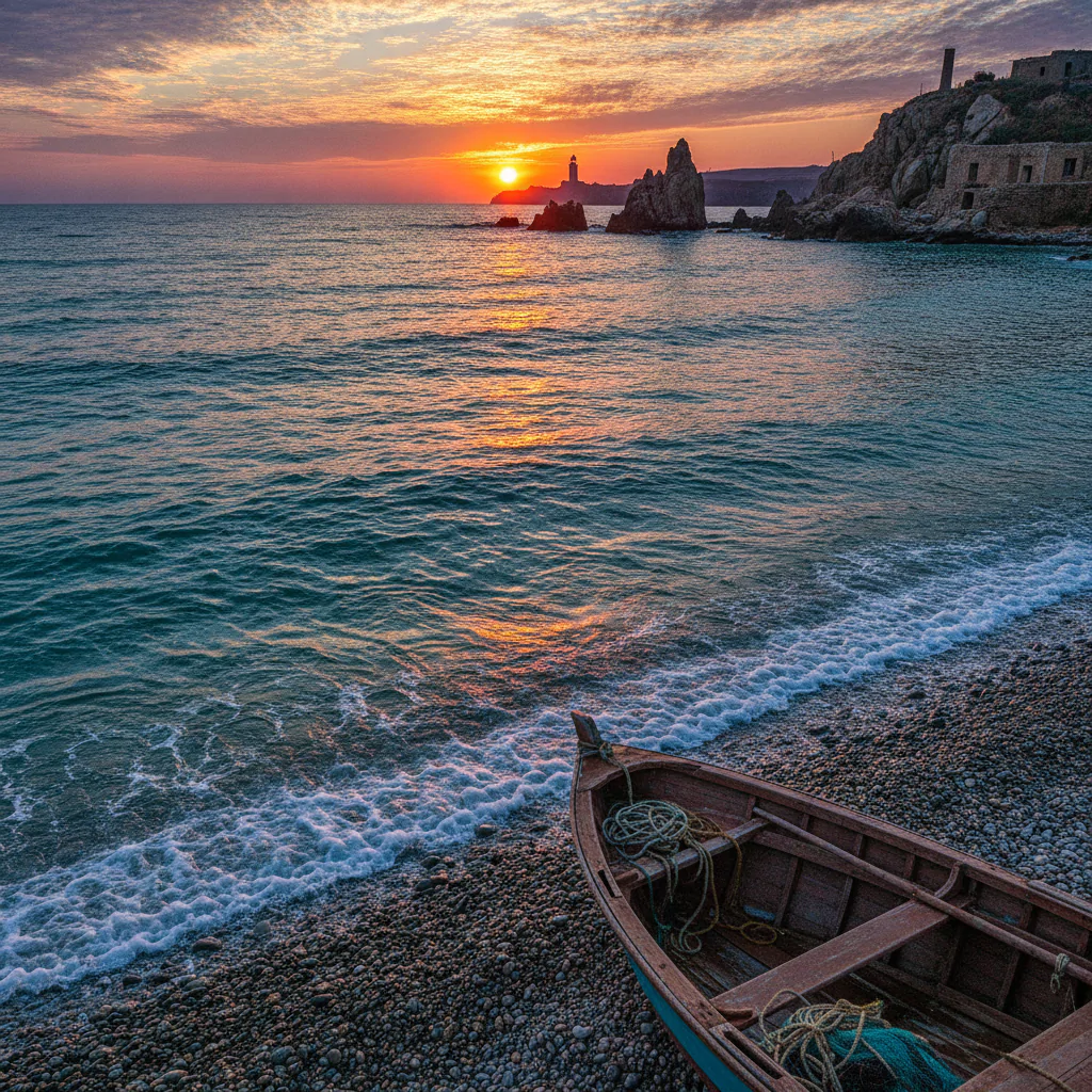 Каспийское море на закате