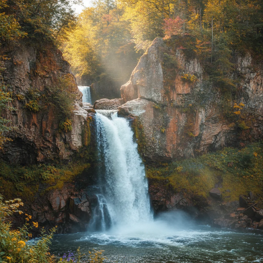 Водопад в ущелье