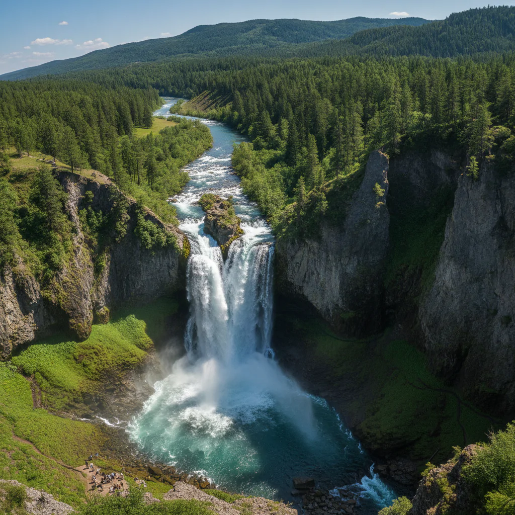 Вид на водопад с высоты