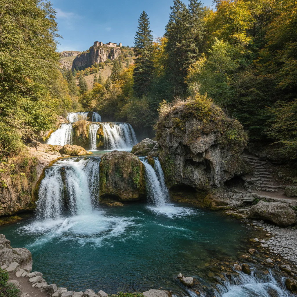 Водопады Гуниба в солнечный день