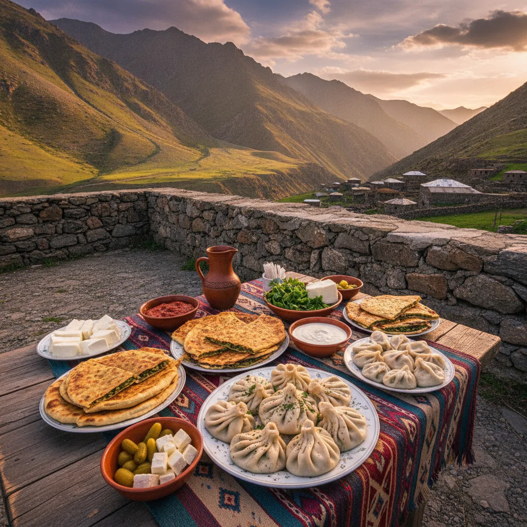 Дагестанская кухня на столе