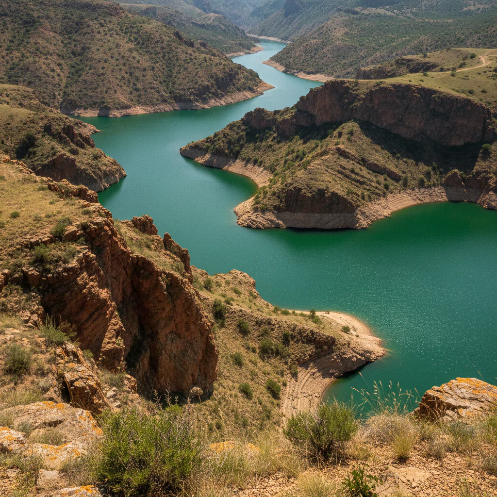 Скалы и бухты водохранилища