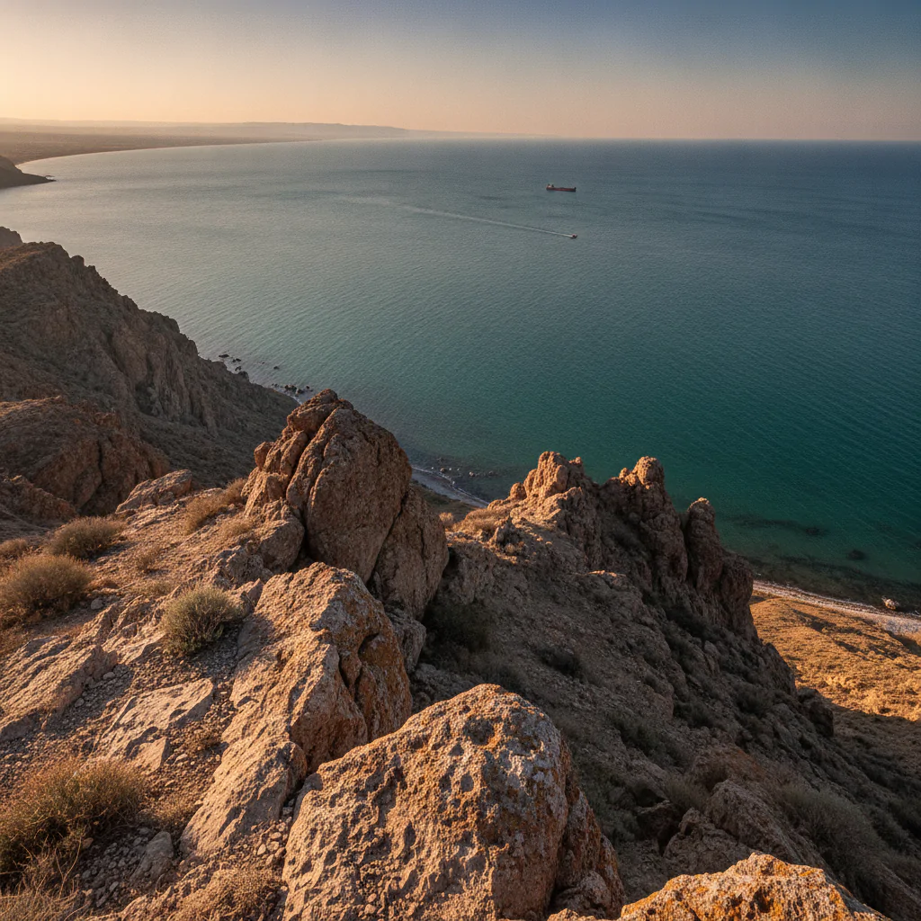 Вид на Каспийское море
