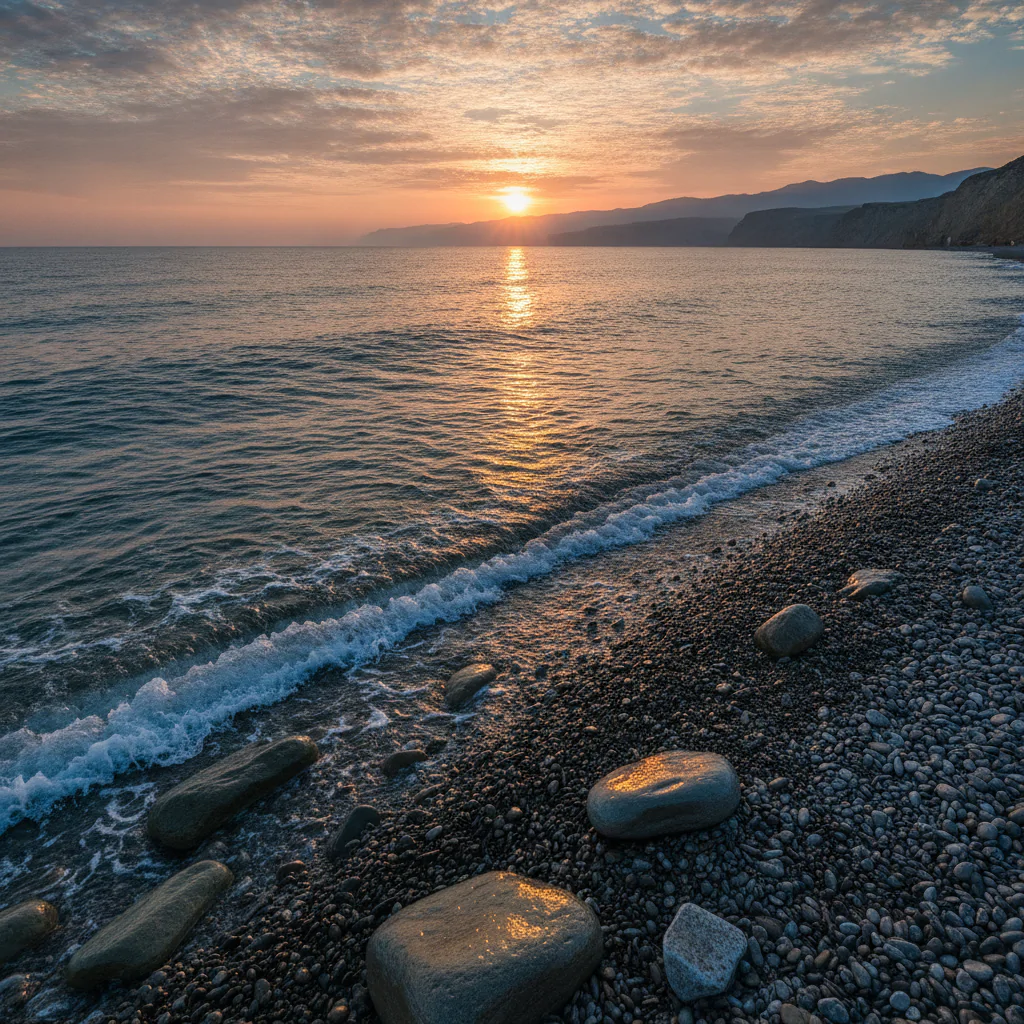 Каспийское море с пляжа