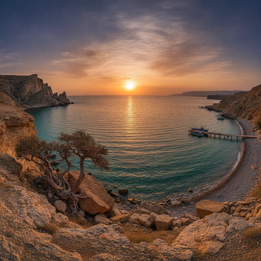 Каспийское море на закате