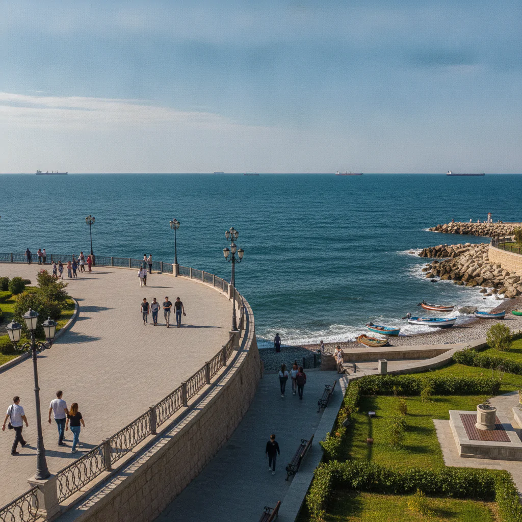 Каспийское море с набережной