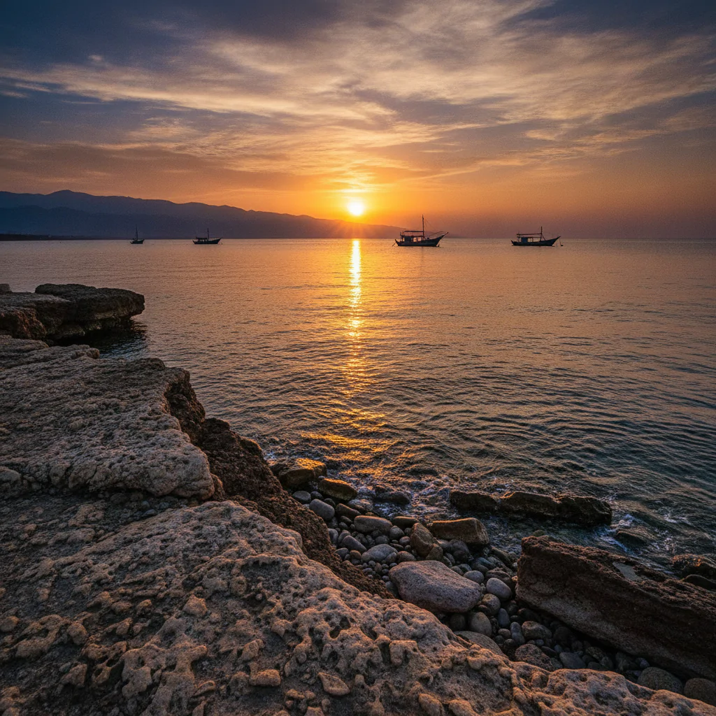 Каспийское море на рассвете