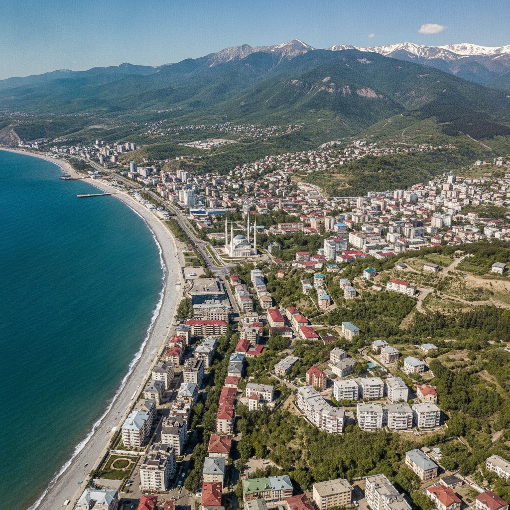 Панорама Махачкалы с высоты