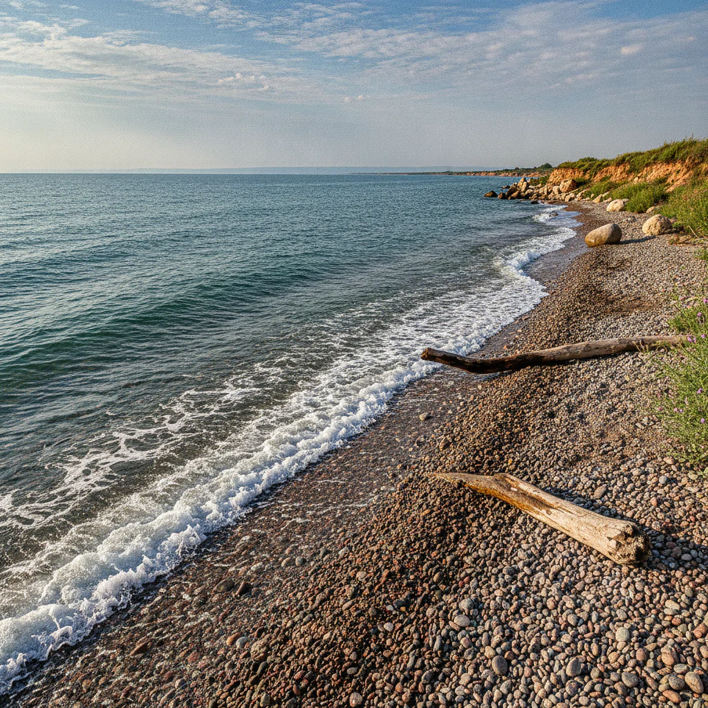 Каспийское море с пляжа