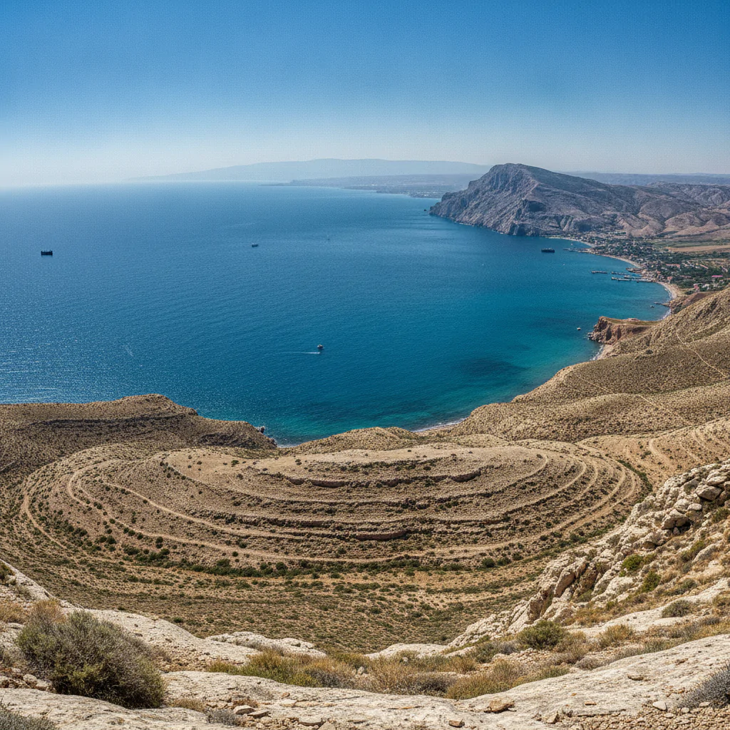 Вид на Каспийское море с высоты