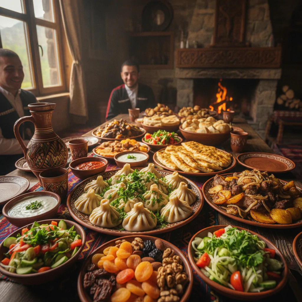 Дагестанская кухня на столе