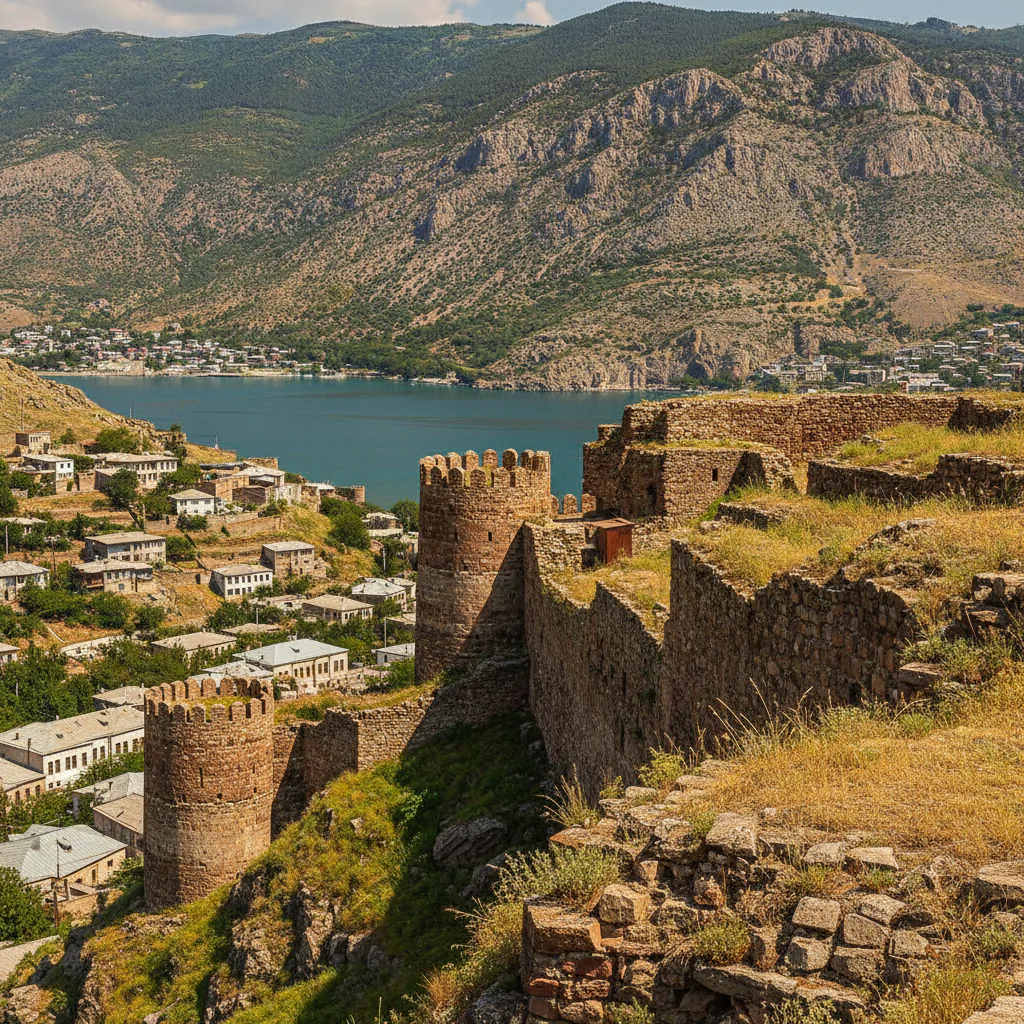 Крепость Нарын-Кала на закате