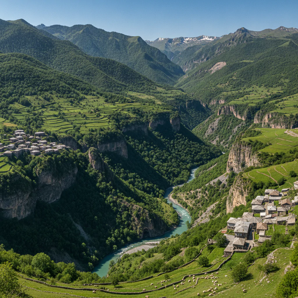Природа Дагестана в лучах солнца