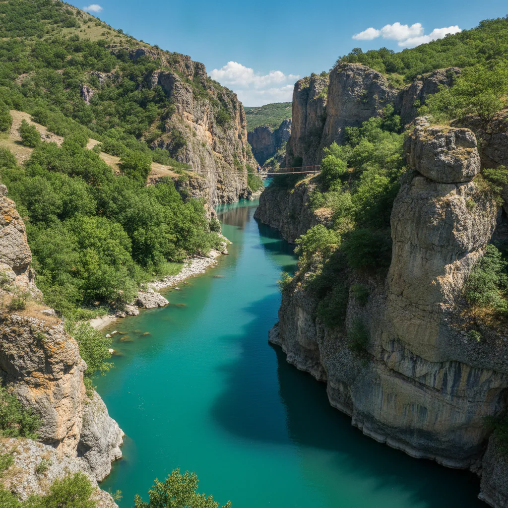Река Сулак в лучах солнца