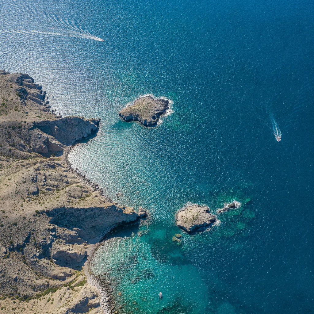 Каспийское море с высоты