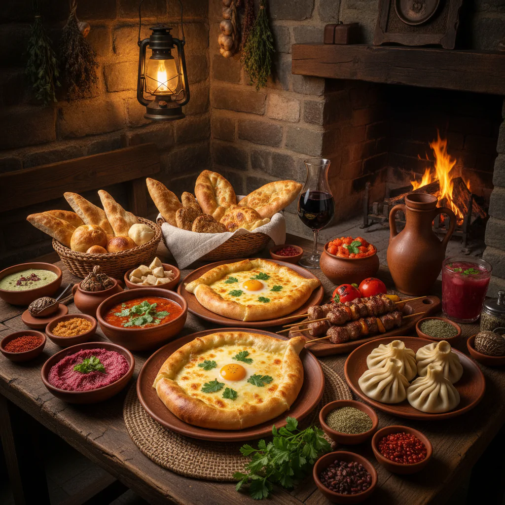 Уютное кафе с блюдами кавказской кухни