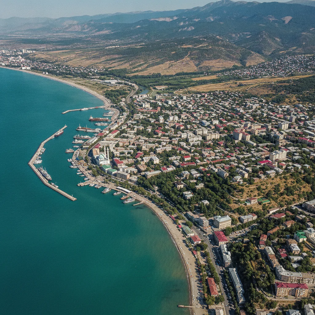 Панорама Махачкалы с высоты