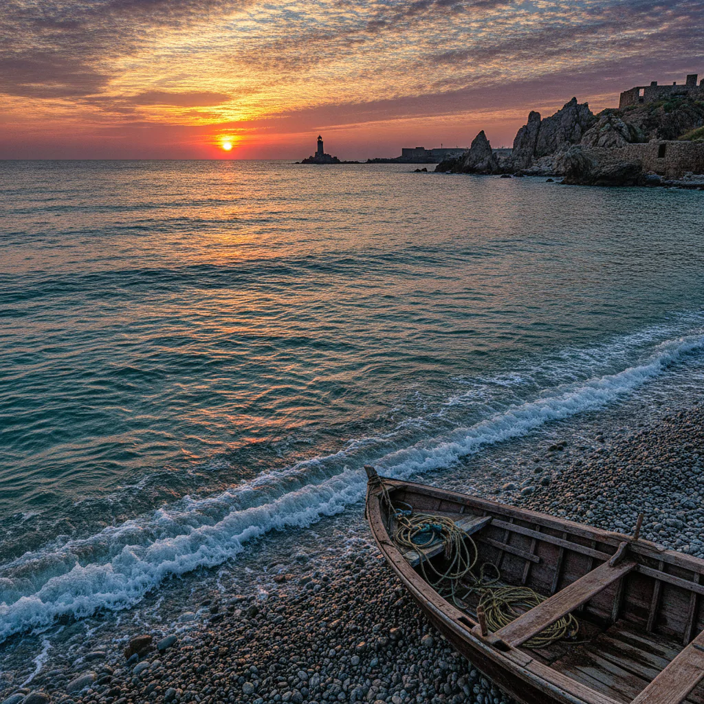 Каспийское море на закате